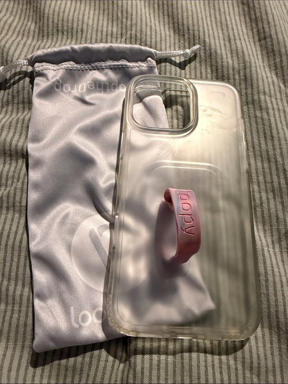 Loopy Clear Phone Case with Cotton Candy Loop